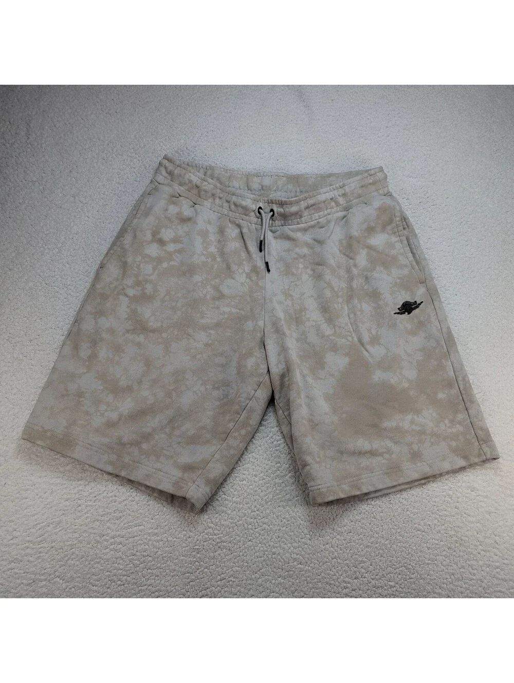 Jordan Mens XXL Beige Tie Dye Fleece Sweat Shorts Air Jordan Wings Drawstring